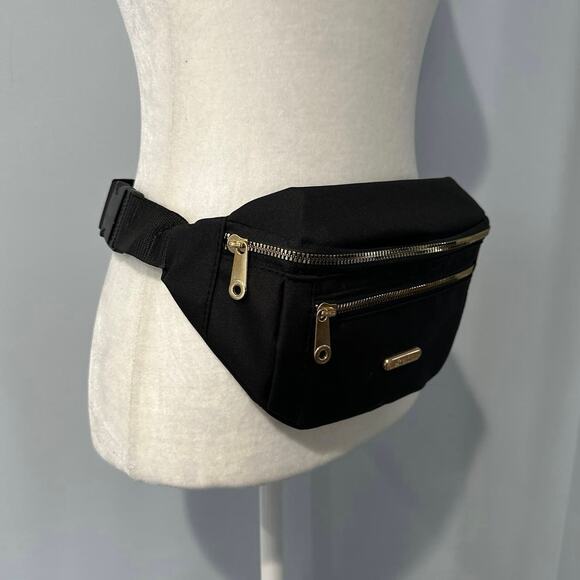 Fanny Pack Black Unisex Waist Belt Bag - Picture 2 of 5